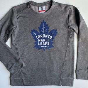 Toronto Maple Leafs Sweatshirt Size 8 Medium NHL Hockey Gray Blue Boys Girls